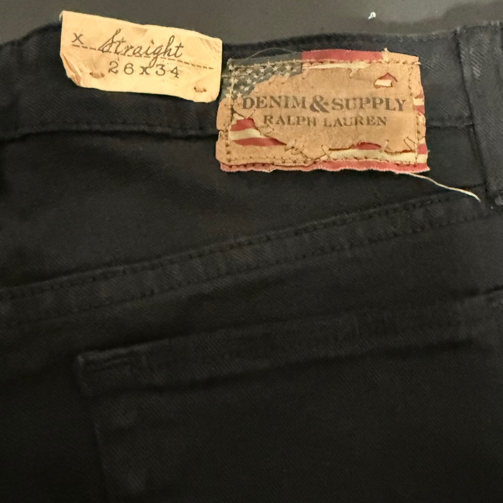 Denim & Supply Ralph Lauren Womens Black Straight Leg Jeans 26x34 Mid Rise - Picture 8 of 14